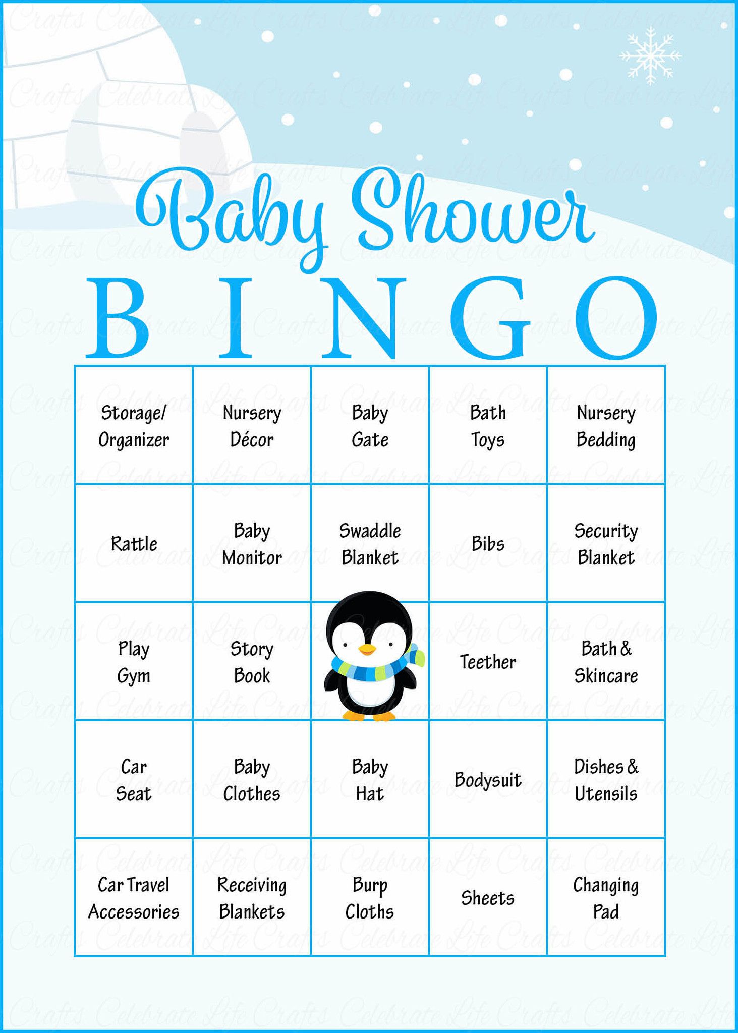 Baby bingo game cards
